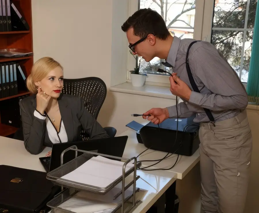 Angel Wicky - Busty Milf Boss Fucks Big Geek Cock FullHD 1080p