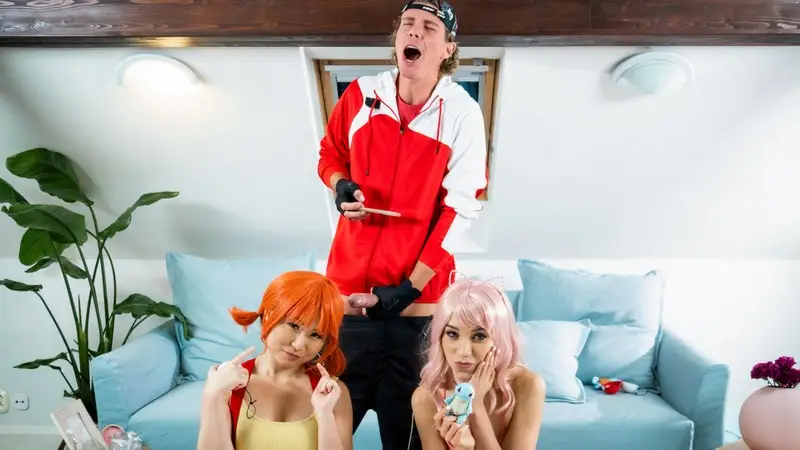 Naughty Cosplay Teens Have A Threesome 1080p