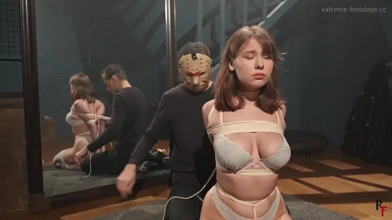 Captured Bondage Bunny: Very Tight and Thin Ropes 720p
